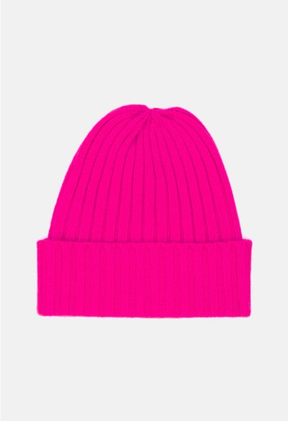 Mütze Beanie 100% Cashmere in Neon Pink