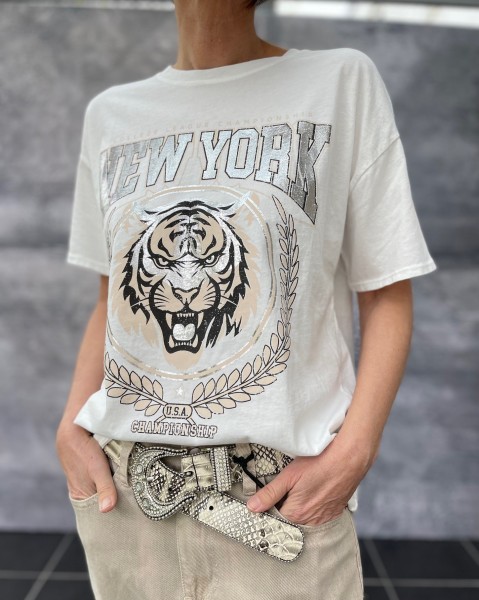 T-Shirt New York Einheitsgröße Weiß