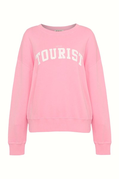 Statement Sweatshirt mit der Aufschrift Tourist in Pink