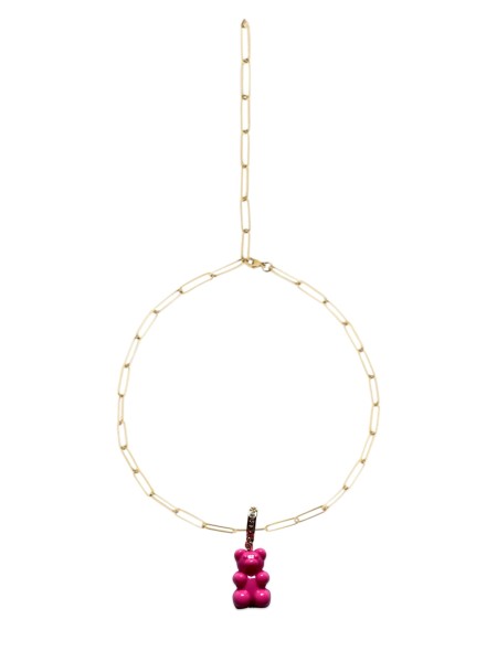 Halsketten mit Gummibär Anhänger Gold Pink