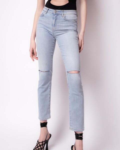 Five-Pocket-Jeans im Skinny-Fit Sabrina 44 in Hellblau