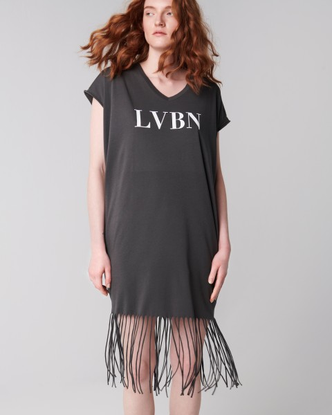 Jersey Fransen-Kleid LVBN in Charcoal