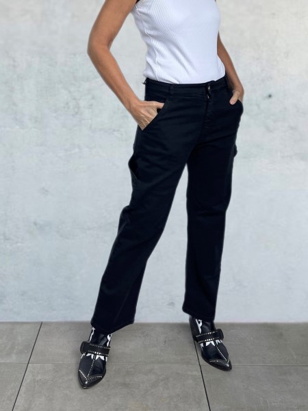 Chino Jeans im Worker Style in Schwarz