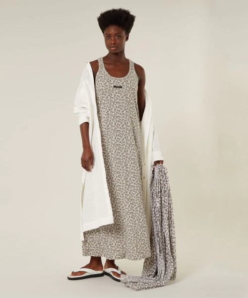 Maxi Jersey Kleid mit Leoparden Print