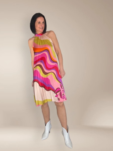 Neckholder Kleid Katina mit Wellenprint