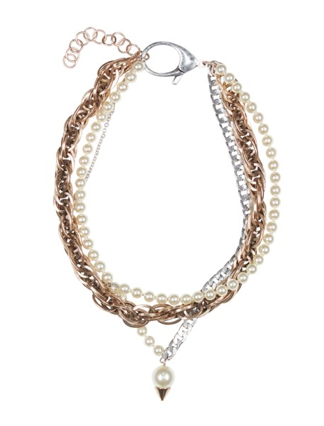 Halskette Perlen mit Gold Silber